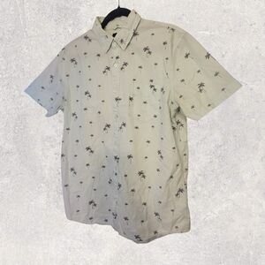 American Eagle Outfitters Light Blue Palm Print Shirt